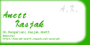 anett kasjak business card